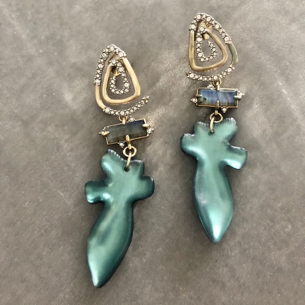 Alexis Bittar. Crystal encrusted swirl Earrings
